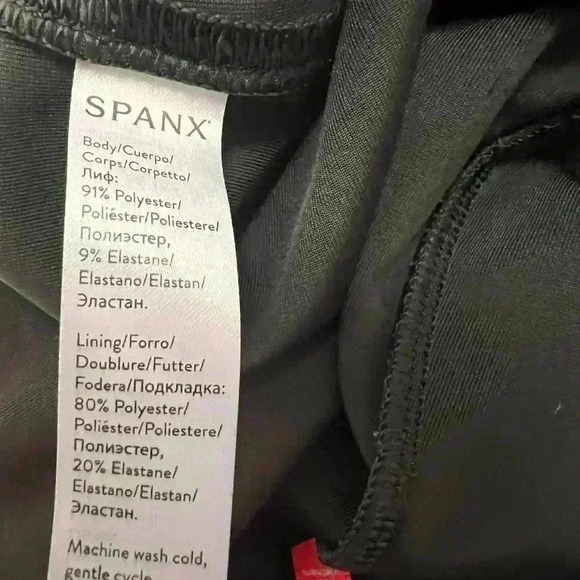 SPANX Black Velvet Tummy Control High Waisted Tights Leggings Size Large - Picture 11 of 11